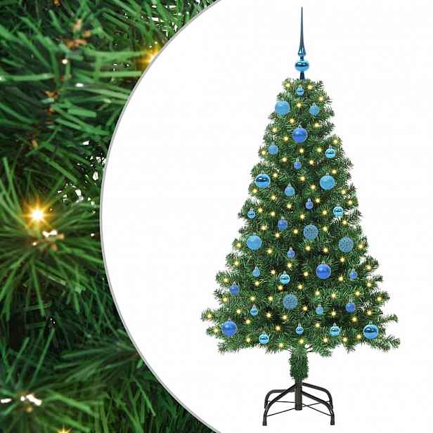 vidaXL Umělý vánoční stromeček Zelená 150 cm PVC, ocel a plast