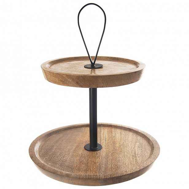 Podnos dřevěná 2-úrovňová mango 30 cm loft