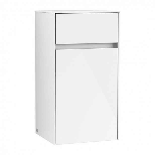 Villeroy & Boch Collaro - Boční skříňka, 40x75x35 cm, 1 dvířka, panty vlevo, Glossy White C03200DH