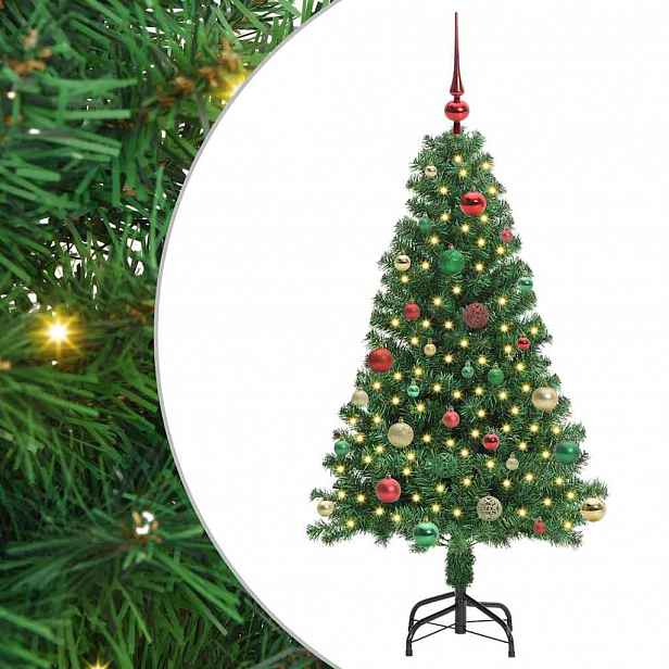 vidaXL Umělý vánoční stromeček Zelená 150 cm PVC, ocel a plast
