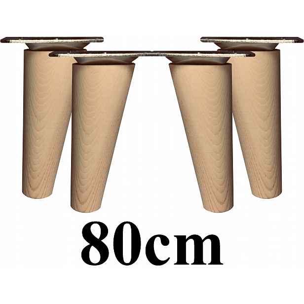 Nohy Nožky dřevěné šikmé 80 cm 4ks plechy