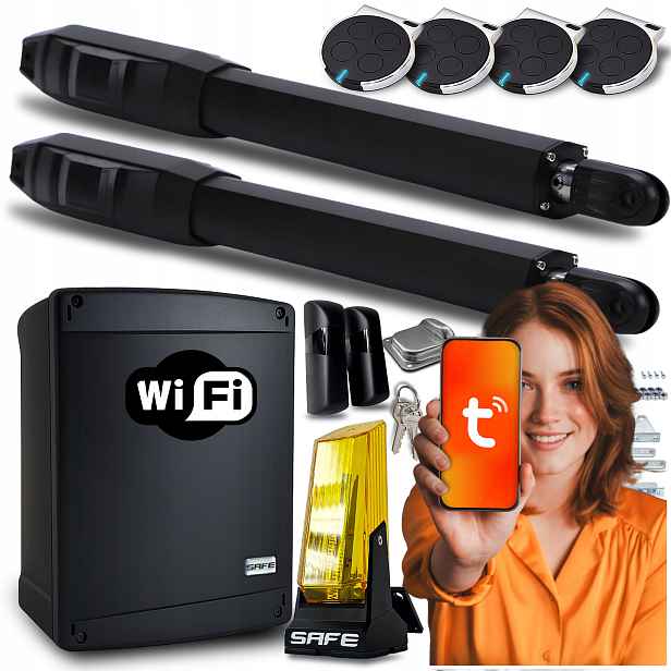 Set Pohon Pro Dvojkřídlovou Bránu Wifi Tuya ovladače automat 8 m 400 Kg