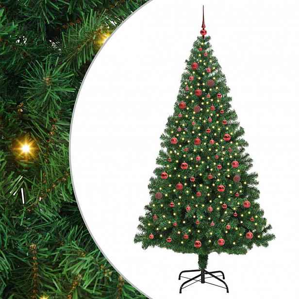 vidaXL Umělý vánoční stromeček Zelená 210 cm PVC, ocel a plast