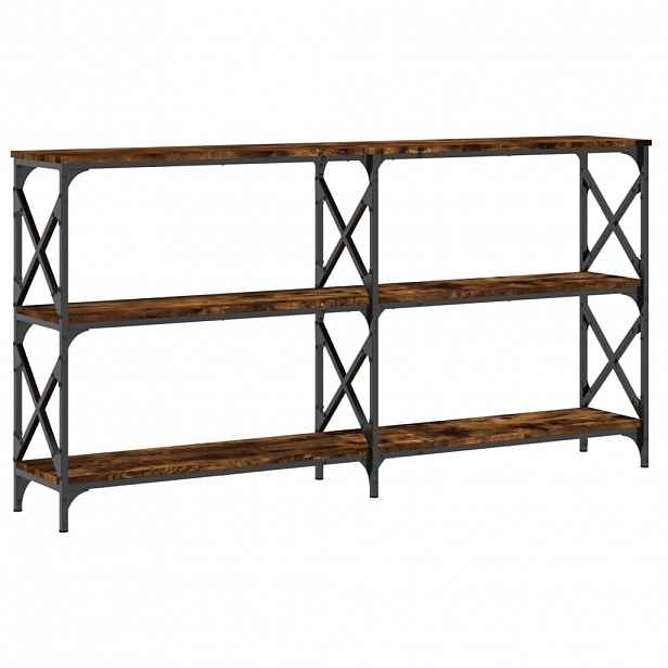 vidaXL Konzolový stolek kouřový dub 156x28x80,5 cm kompozitní dřevo