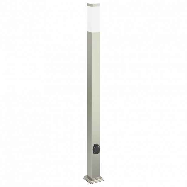 vidaXL Sloupkové svítidlo se zásuvkou 110 cm nerezová ocel IP44