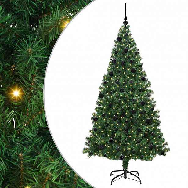vidaXL Umělý vánoční stromeček Zelená 210 cm PVC, ocel a plast