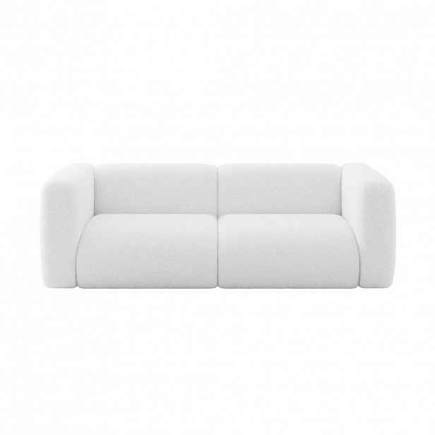 ALTDECOR MODULÁRNÍ pohovka MIRA-S1, 2místná, 228 × 89 × 70 cm, bílá, bouclé
