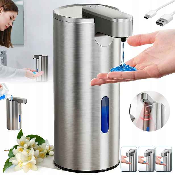 Bezdotykový Automatický Dávkovač Gelového Mýdla Dispenser Nerezová Ocel