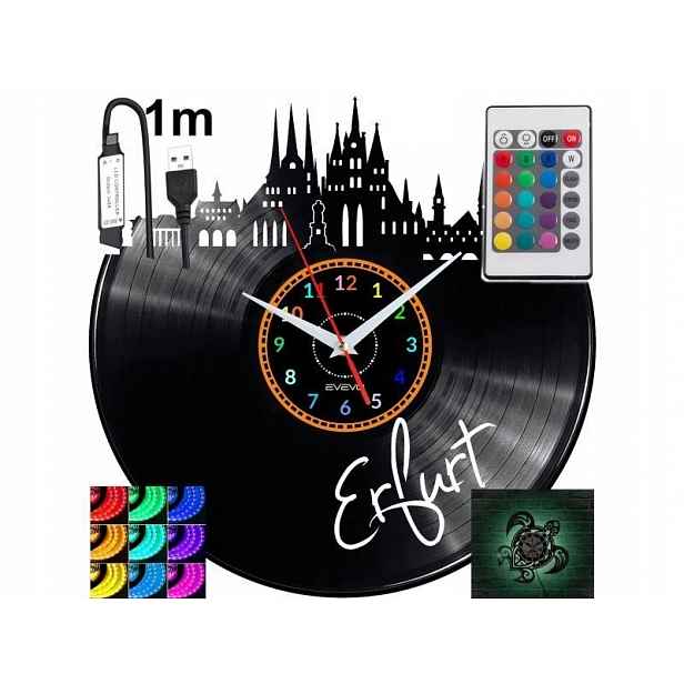 Erfurt Dárek Originální dekorace do domu Hodiny z vinylové desky