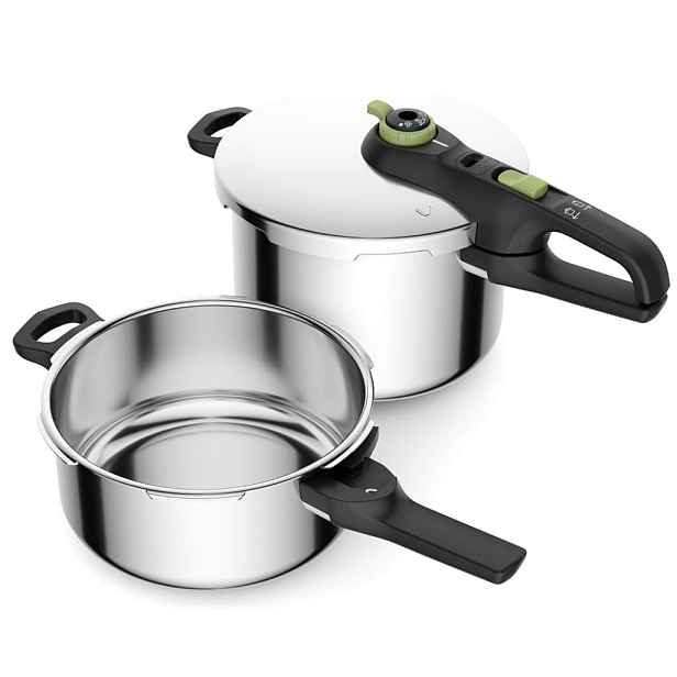 Tefal Tlakový Hrnec 6L Nerezová Ocel Indukce 2 Programy Zelená pro 6 Osob