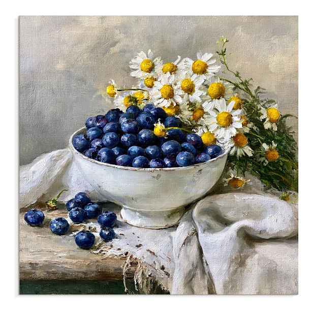 Tištěný obraz na plátně 32x32 cm Blueberry Bowl – Styler