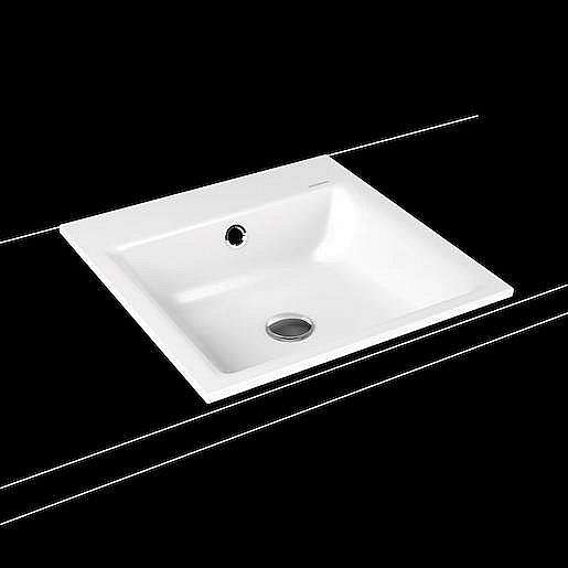 Zápustné umyvadlo Kaldewei Puro 3150 46x46 cm alpská bílá bez otvoru pro baterii 900006003001