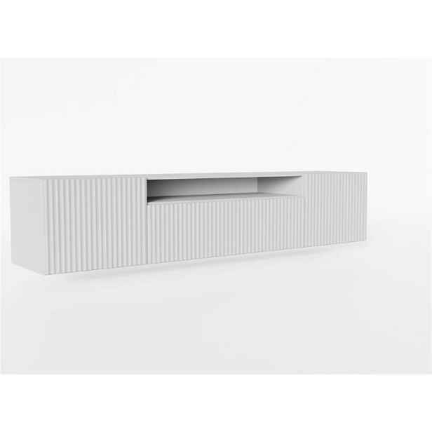 MASSENO ZÁVĚSNÝ TV STOLEK VAREN, 200/41/40 cm, bílý