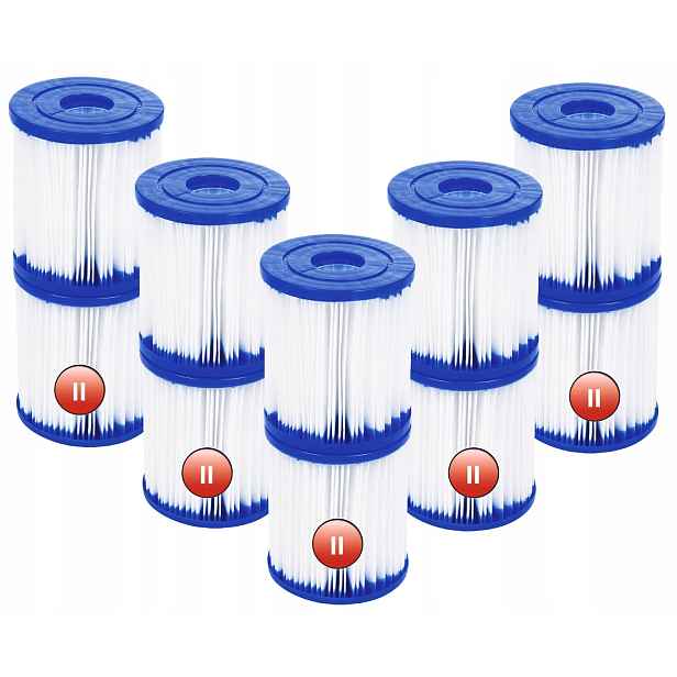 10 x Filtr Bazénového Čerpadla Bestway Filtry Filtrační Vložka 58094 Typ II