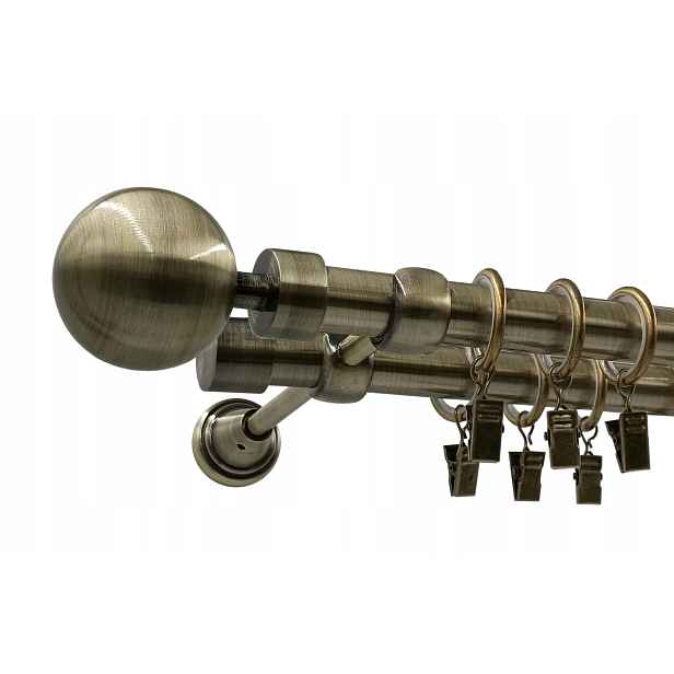 Dvojitá Garnýž Kula Modern 19+19 mm Zlato 140 Cm