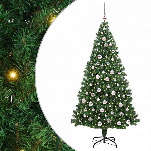 vidaXL Umělý vánoční stromeček Zelená 210 cm PVC, ocel a plast
