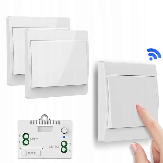 Bezbateriový bezdrátový spínač světel RF433, 2x vysílač