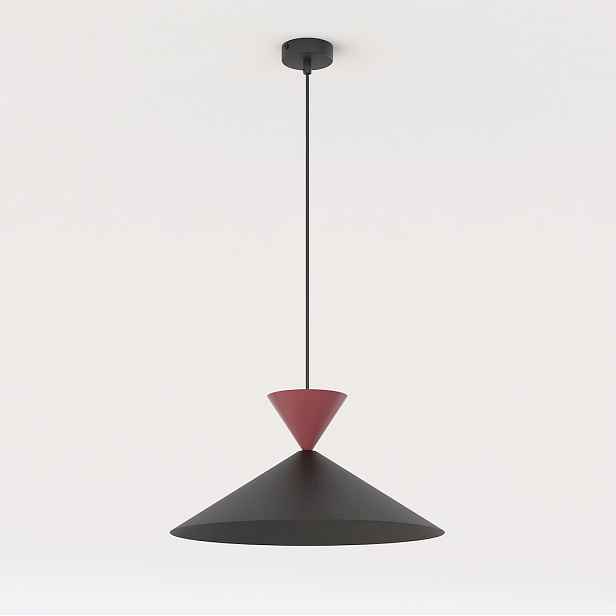 Závěsná lampa Ralf burgundská 1-bodová GX53 140 cm