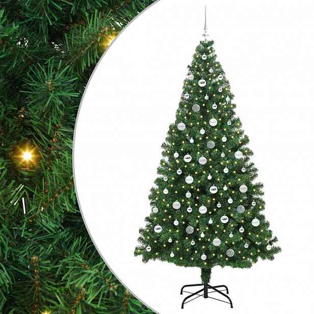 vidaXL Umělý vánoční stromeček Zelená 210 cm PVC, ocel a plast