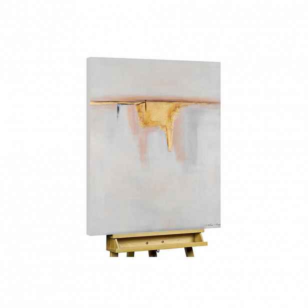 KUNSTLOFT RUČNĚ MALOVANÝ AKRYLOVÝ OBRAZ ŠEDÝ/ŽLUTÝ, 75/100 CM
