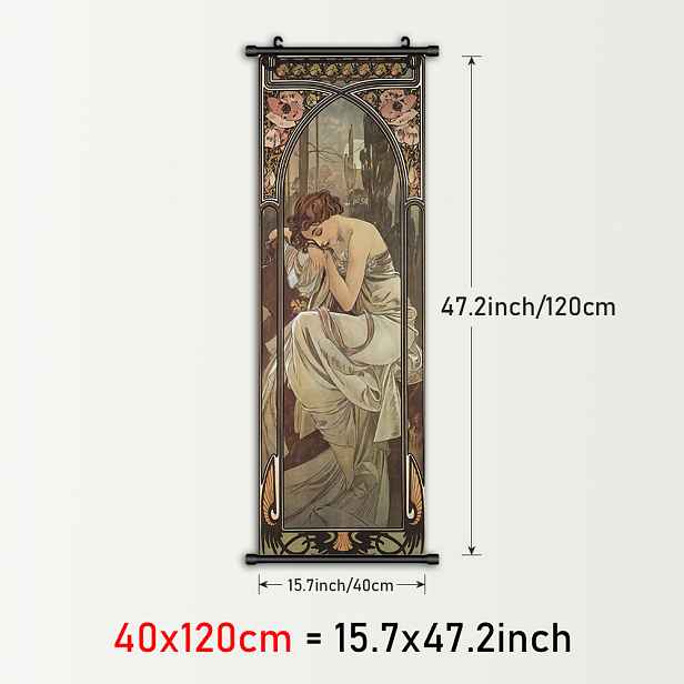 TEMU 1 ks Zarámovaný Elegantní Plakát, Lunární Plastová Závěsná , Éterické Plátno Nástěnné Umění, Moderní Svitek , Dekorace na Zeď, Anime Plakáty