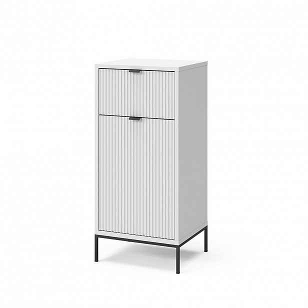 Vicco MIDI SKŘÍŇKA Eliza Bílá 40 x 87 cm s dvířky a zásuvkou