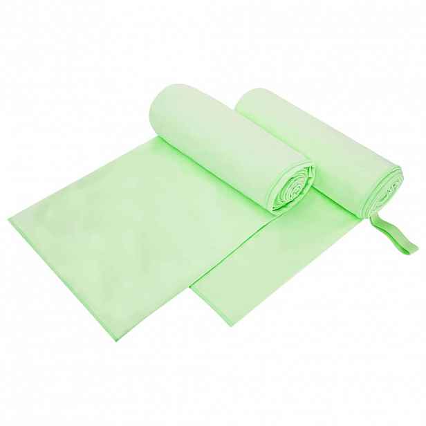 vidaXL Sportovní osušky 2 ks Zelená 200 x 100 cm Polyester a polyamid