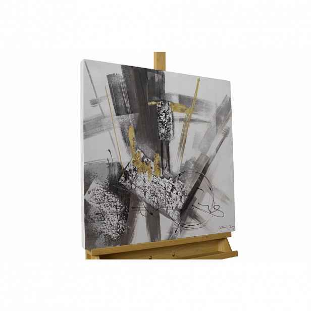 KUNSTLOFT RUČNĚ MALOVANÝ AKRYLOVÝ OBRAZ ŠEDÝ, 60/60 CM
