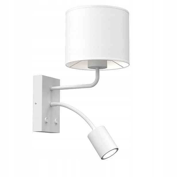 Moderní bílé nástěnné svítidlo s lampičkou na čtení 1xE27 1xGU10 Arden Luminex