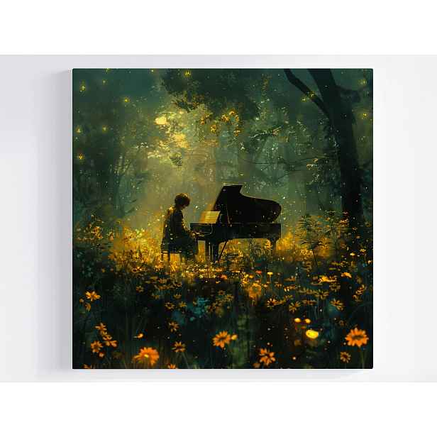 Obraz Na Plátně Canvas Les Polana Klavír Pianista Hudba Ráno 50x50