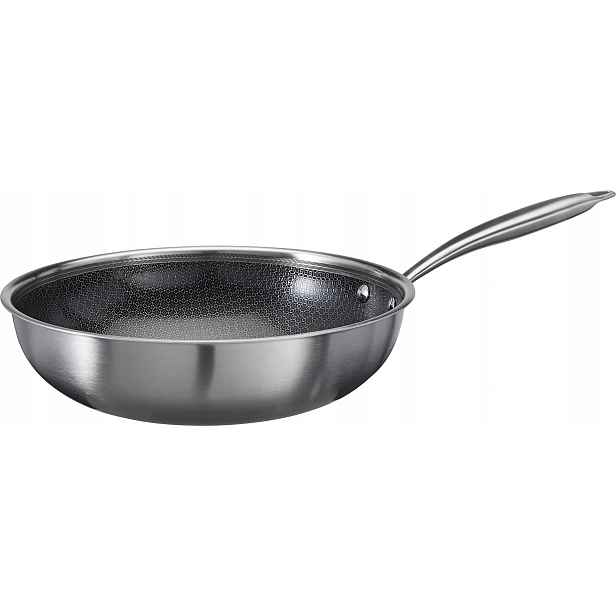 Profesionální Wok pánev třívrstvá 28 cm Stříbrná, Siaki