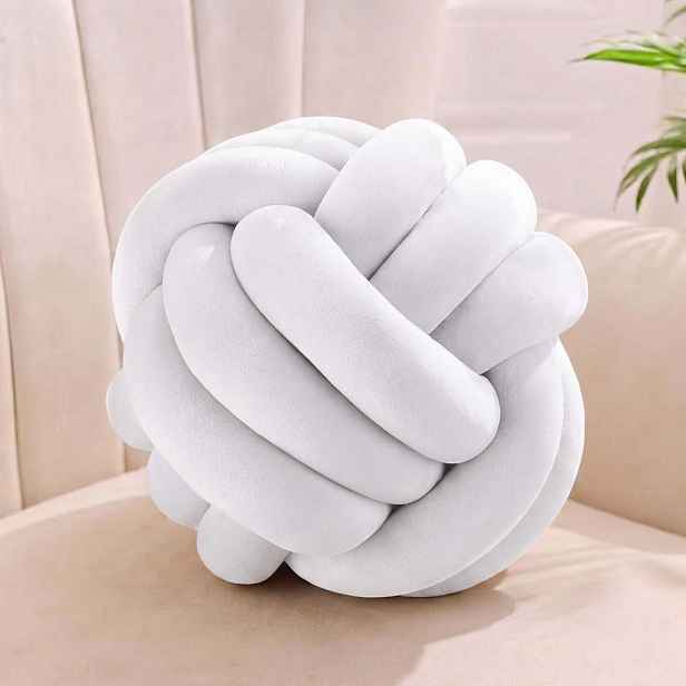 Relaxdays POLŠTÁŘ Béžový uzel 25 cm polyester