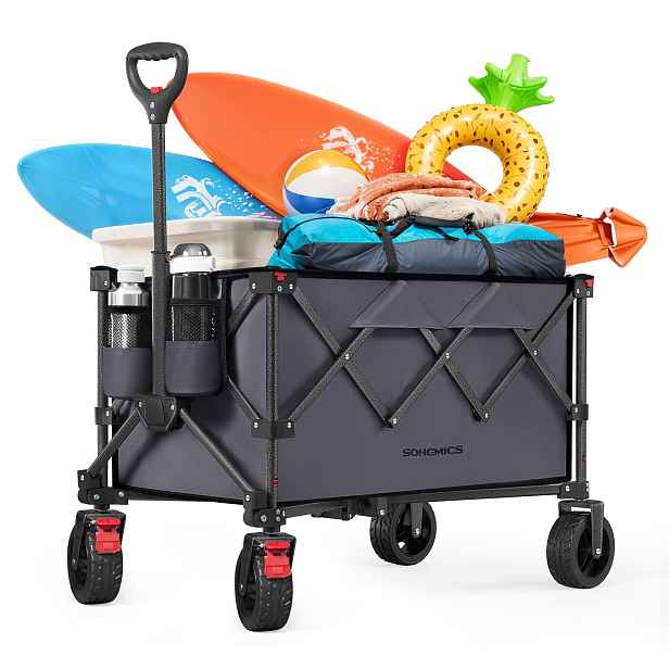 Songmics Skládací zahradní přívěs 150 L 150 kg