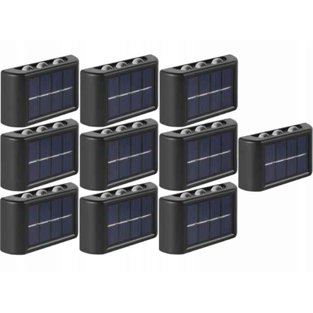10x Led solární nástěnné svítidlo s terasovým senzorem Den/Noc