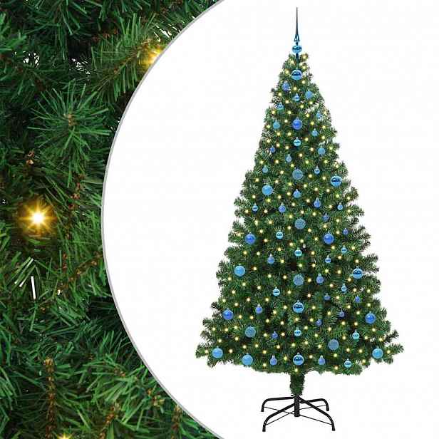 vidaXL Umělý vánoční stromeček Zelená 210 cm PVC, ocel a plast