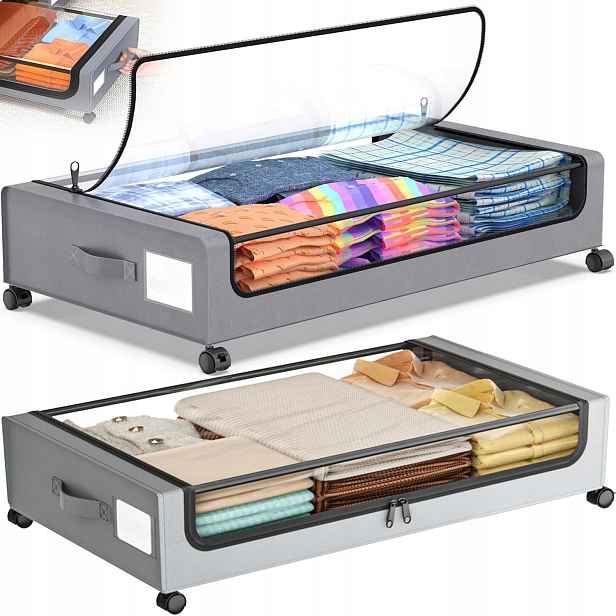 2x Organizér pod postelový obal na oblečení povlečení 80 x 43 x 17 cm