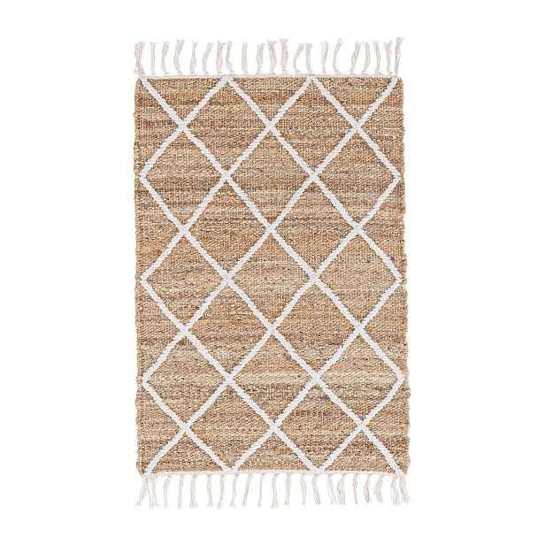 Bílý/v přírodní barvě ručně tkaný jutový koberec 60x90 cm Shaila – Bizzotto
