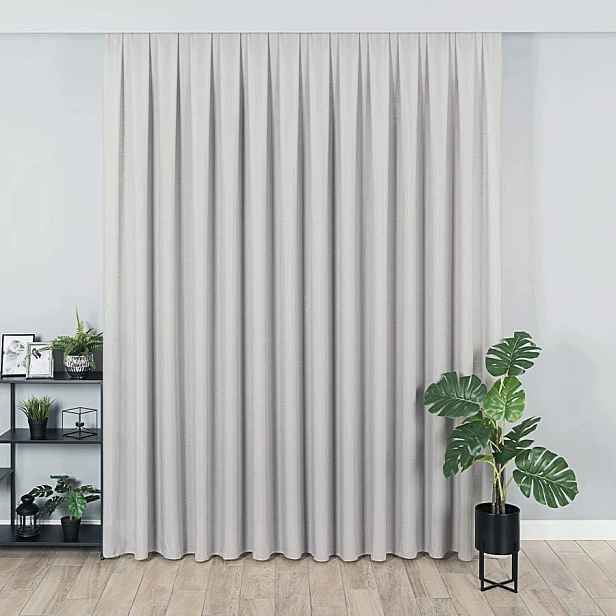 Mg Záclona fantazijní s olověnkou světle šedá 0211M Šitá S Páskou 300x220cm