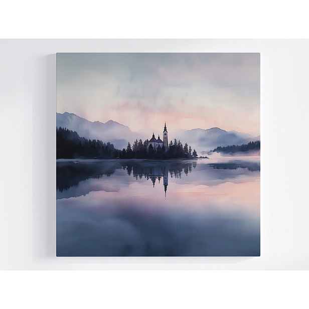 Obraz Na Plátně Canvas Jezero Kostel Hory Bled Slovinsko Alpy 50x50