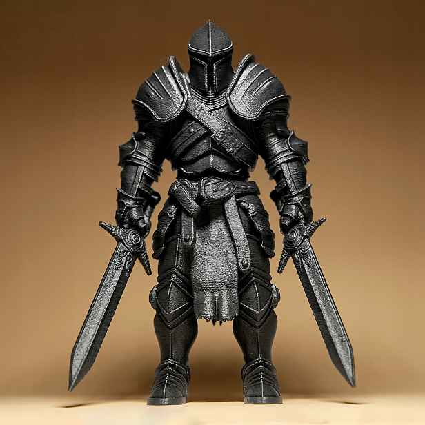Rytíř Bojovník s meči Figurka Soška Dekorace 3D tisk 20 cm