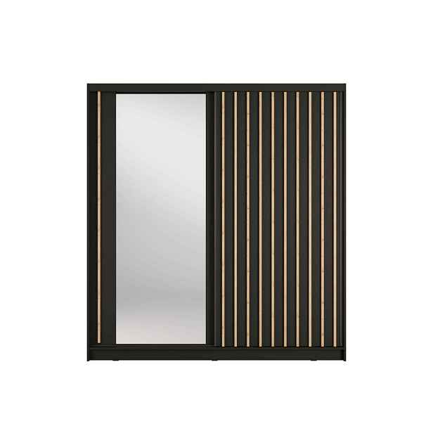 MASSENO ŠATNÍ SKŘÍŇ S POSUVNÝMI DVEŘMI VEYDAR, 205/215/62 cm 2dveřová se zrcadlem, šedá