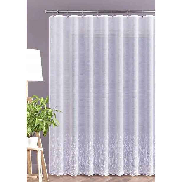 Mg Záclona žakárová se vzorem na spodní straně 17851M Bílá 350x250cm Obšitá Bt M