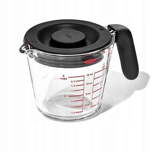Odměrka Oxo ve formě džbánu s rukojetí, hrnek 500 ml s víčkem