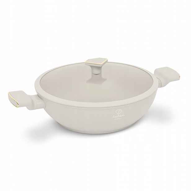 Hrnec s mělkou poklicí 30 cm, Fashion FTV-0063 Matte Cream-Gold