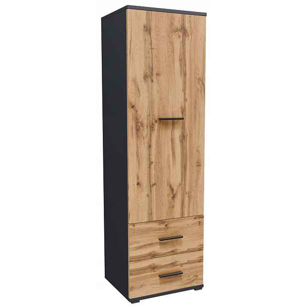 Skříň uzamykatelný regál CR3-ST1 130 cm grafit-wotan zásuvky police kancelář