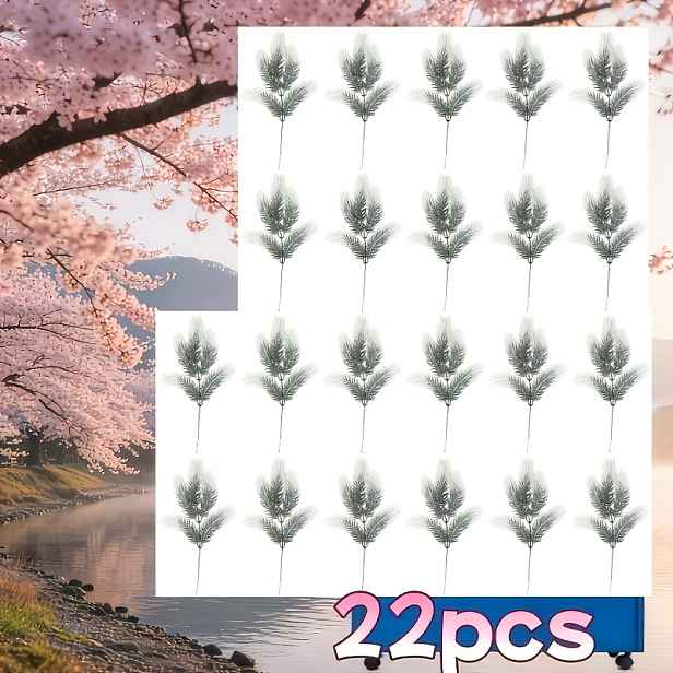 TEMU 22 ks ušlechtilých a elegantních umělých cedrových větví - Realistické a krásné umělé květiny, vhodné pro domácí dekorace, ozdoby na dveře,