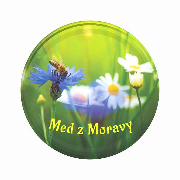 Víčko na med TO 82 med z Moravy na sklenici s medem