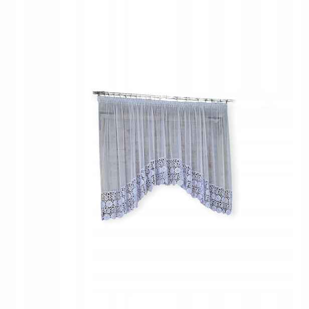 Hotová záclona 300x130, oblouk markýzy, g; 30 cm, květina