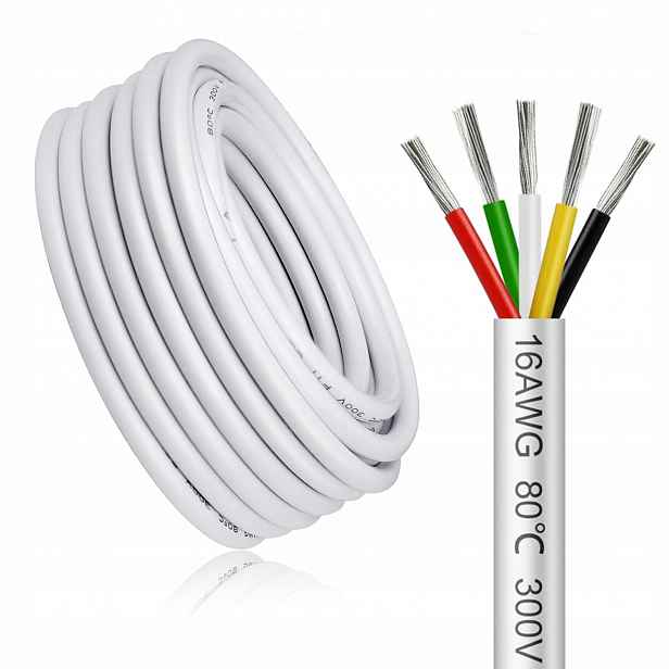 Kabel 5-ŽILOVÝ 16 Awg 5 x 1,5 mm² -30°C 80°C ohebný 300V 30 m