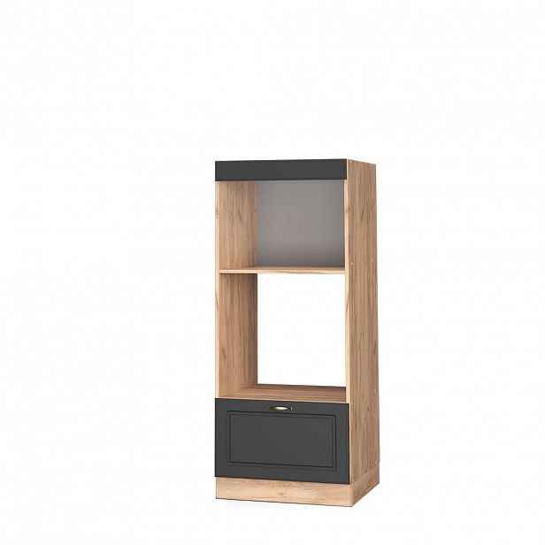Vicco SKŘÍŇKA NA MIKROVLNNOU TROUBU Fame-Line Antracitově zlatý 60 cm otevřený